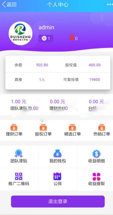 【php源码下载】最新尊享富理财系统源码 股权直销公排商城见点奖