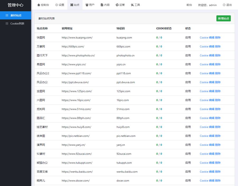 【V8版本】素材资源解析平台源码第三方平台下载千图网千库网等素材网站下载站