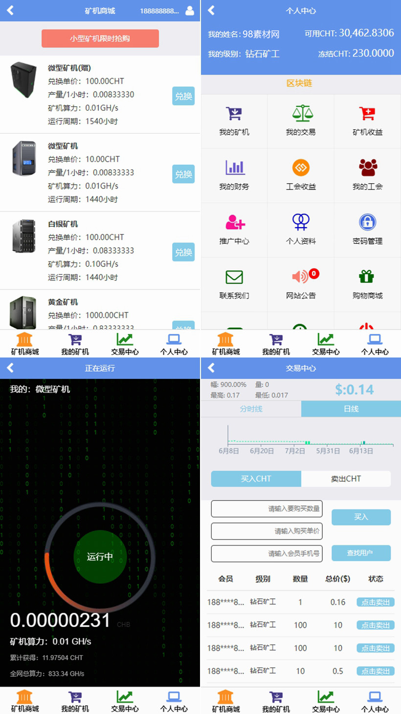 亲测最新金融区块链在线挖矿系统+区块链云矿机源码系统