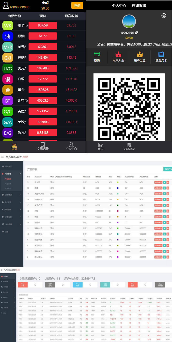 【微盘系统】TP开发的八方国际财贸微盘系统+修复已知BUG