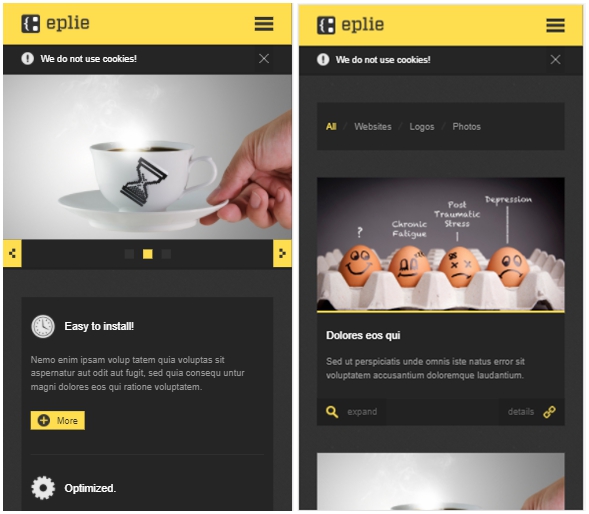 【静态模版】HTML5响应式系列之黑色经典 仿eplie触屏版html5响应式手机wap网站模板下载