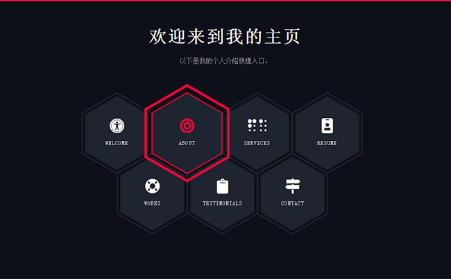 CSS3蜂窝状快捷导航代码 网页特效