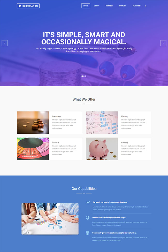 金融理财公司网站模板 HTML5理财投资静态模板