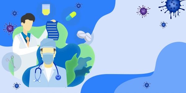 站长素材蓝色医疗抗击疫情海报背景ps素材