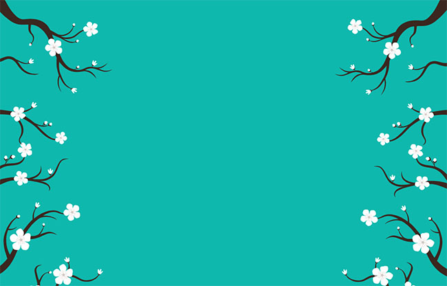 SVG梅花盛开树枝伸展特效