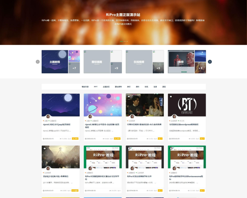 【站长亲测】wordpress主题RiPro7.2日主题 独家修复明文完整版