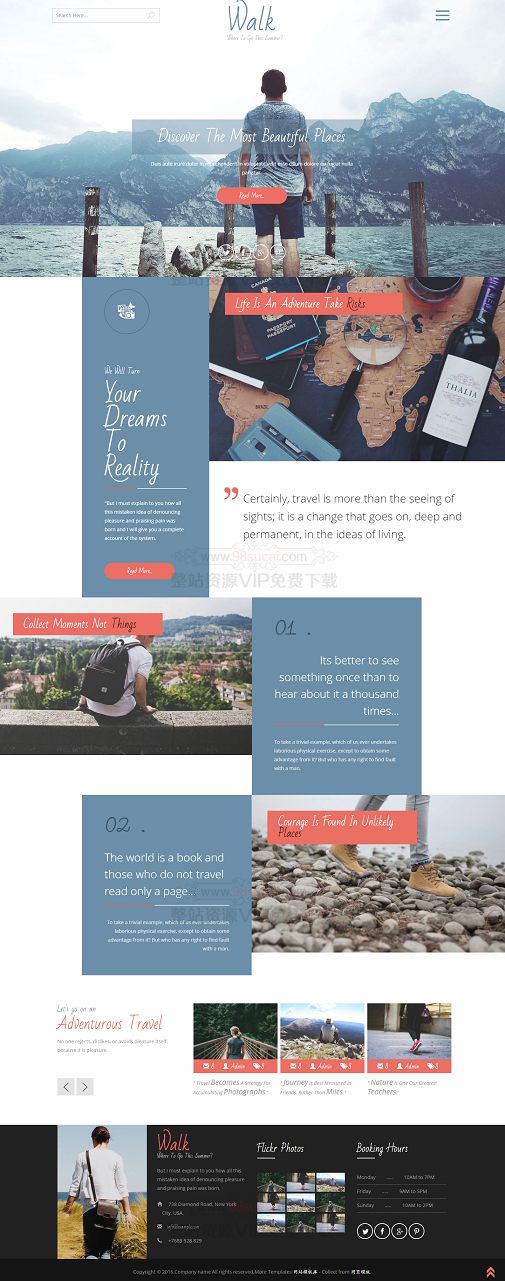 响应式扁平化大气自助徒步旅行模板纯HTML模板 响应式扁平化大气自助徒步旅行模板纯HTML模板