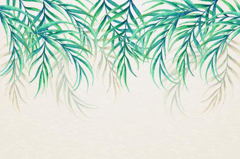 水彩风格叶子背景矢量素材(AI/EPS)